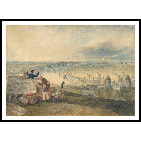 View of London from Greenwich 1825, A New Print Of a J. M. W Turner Painting