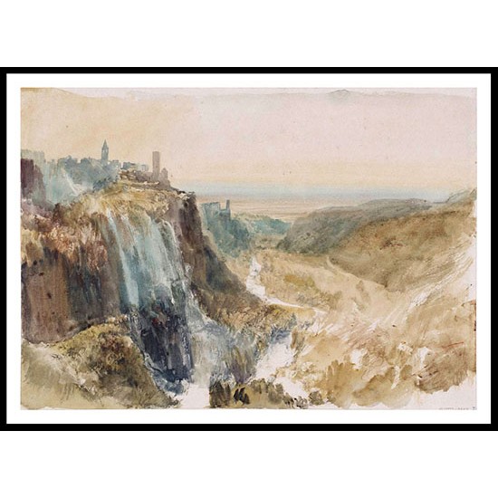 View of Tivoli from the Valley with the Cascatelli and the Santuario di Ercole Vincitore 1819, A New Print Of a J. M. W Turner Painting