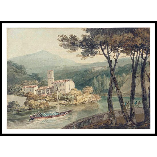 Villa dell'Ambrogiara e La Lastra Road from Pisa to Florence after J.R. Cozens, A New Print Of a J. M. W Turner Painting