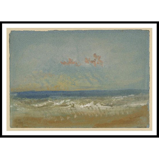 Waves Breaking on Shore 1835 40, A New Print Of a J. M. W Turner Painting