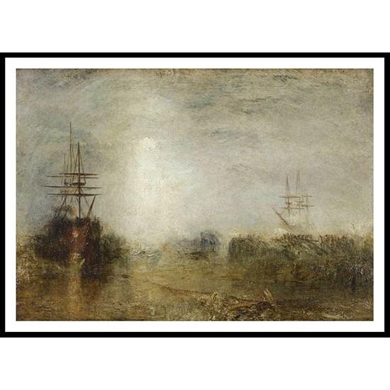 Whalers Boiling Blubber Entangled in Flaw Ice Endeavouring to Extricate Themselves 1846, A New Print Of a J. M. W Turner Painting