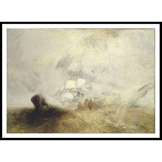 Whalers The Whale Ship 1845, A New Print Of a J. M. W Turner Painting