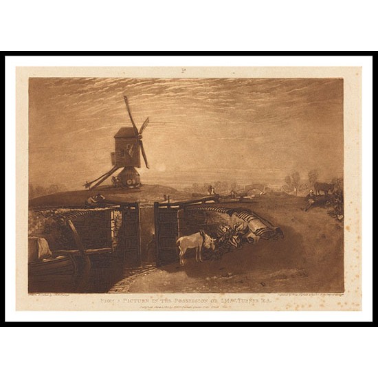 Windmill and Lock 1811, A New Print Of a J. M. W Turner Painting