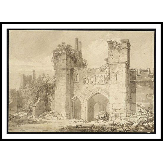 Wingfield Manor The Inner Gateway 1795 97, A New Print Of a J. M. W Turner Painting