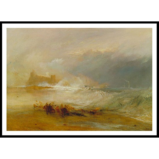 Wreckers Coast of Northumberland with a Steam Boat Assisting a Ship Off Shore 1834, A New Print Of a J. M. W Turner Painting