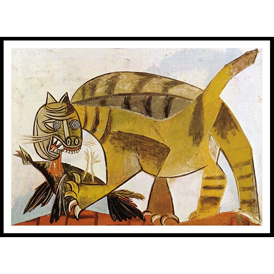 Cat Devouring a Bird 1939, A New Print Of a Pablo Picasso Painting