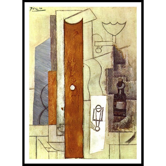 Guitar Gas Jet and Bottle 1913, A New Print Of a Pablo Picasso Painting