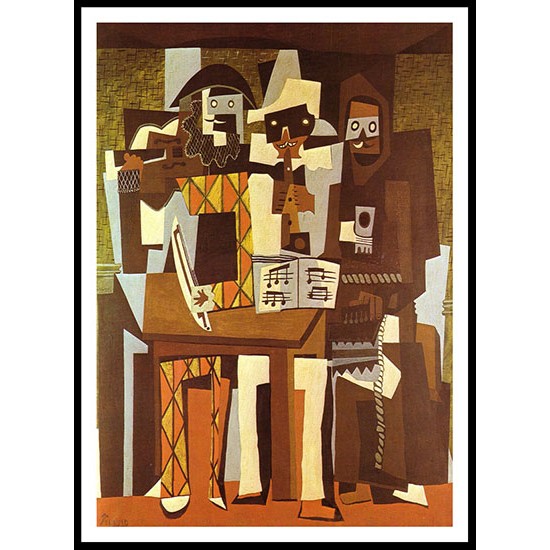 Three Musicians 1921, A New Print Of a Pablo Picasso Painting