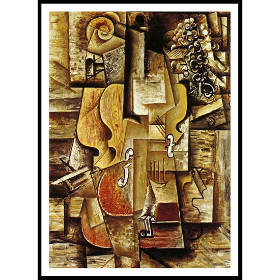 Violin and Grapes 1912, A New Print Of a Pablo Picasso Painting