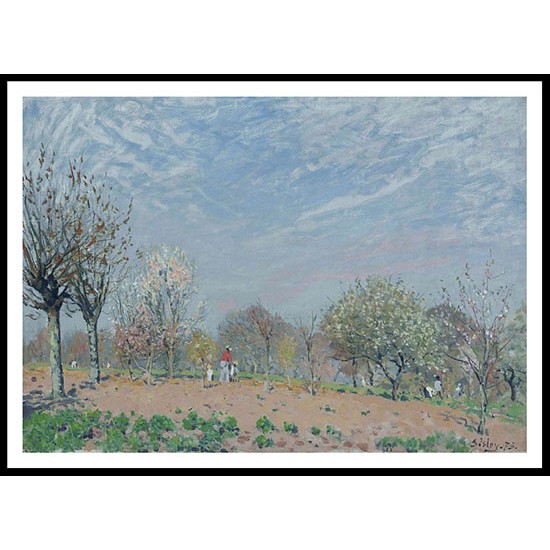 Apple Trees in Flower Louveciennes 1873, A New Print Of an Alfred Sisley Painting