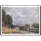 Barges at Billancourt 1877, A New Print Of an Alfred Sisley Painting