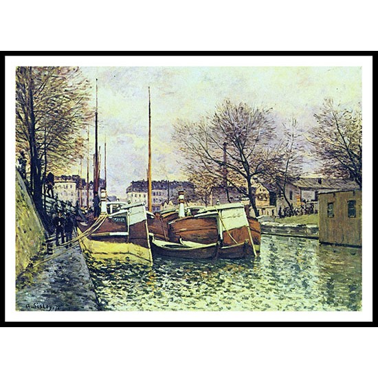 Barges on the Saint Martin Canal 1870, A New Print Of an Alfred Sisley Painting