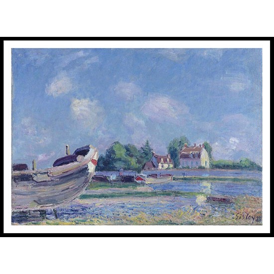 Boats on Repair at Saint Mammes 1880, A New Print Of an Alfred Sisley Painting