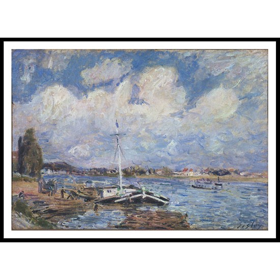 Boats on the Seine 1877, A New Print Of an Alfred Sisley Painting