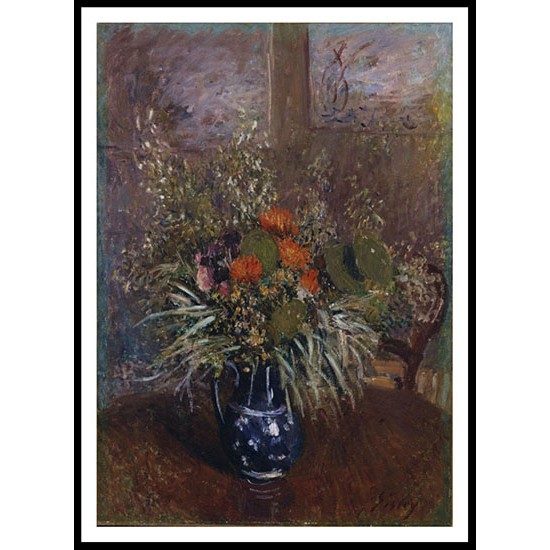 Bouquet of Flowers 1875, A New Print Of an Alfred Sisley Painting