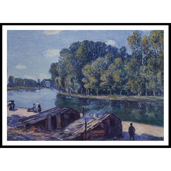 Cabins along the Loing Canal Sunlight Effect 1896, A New Print Of an Alfred Sisley Painting