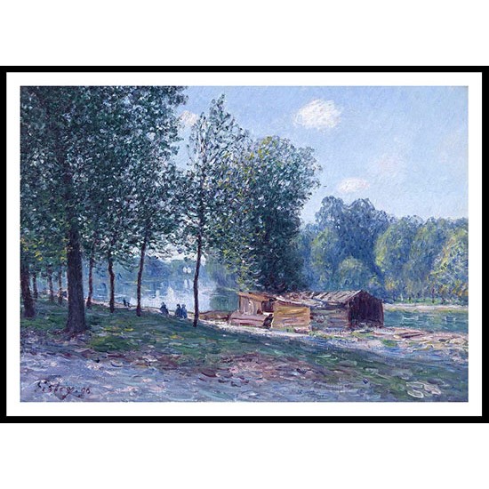 Cabins at the Bank of Loing Morning Effect 1896, A New Print Of an Alfred Sisley Painting