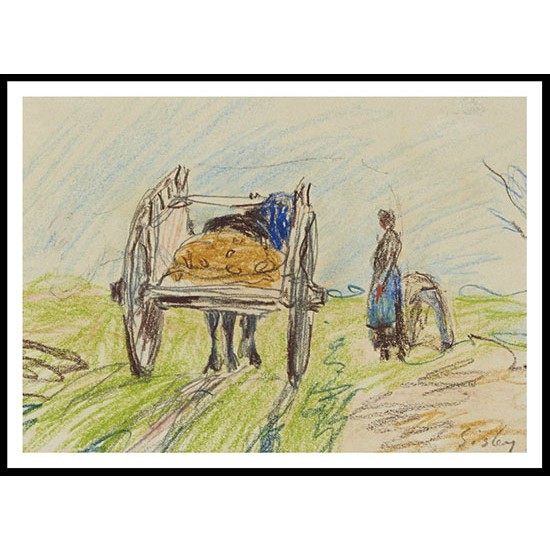 Carrige and Peasant 1890 95, A New Print Of an Alfred Sisley Painting