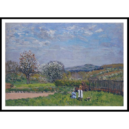 Children Playing in the Fields 1879, A New Print Of an Alfred Sisley Painting