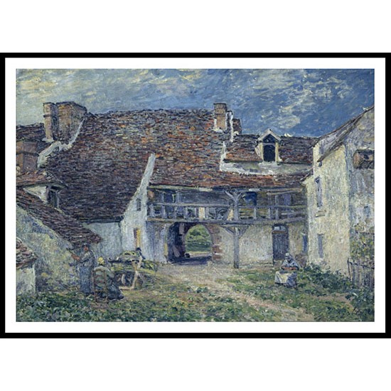 Courtyard of a Farm at Saint Mammes 1884, A New Print Of an Alfred Sisley Painting