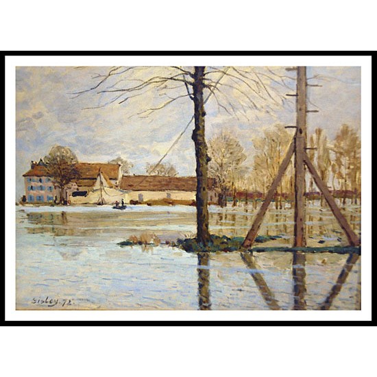 Ferry to the Ile de la Loge Flood 1872, A New Print Of an Alfred Sisley Painting