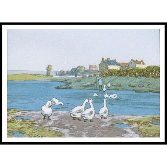 Geese By the River Loing 04, A New Print Of an Alfred Sisley Painting