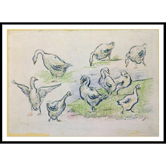 Geese sketch, A New Print Of an Alfred Sisley Painting