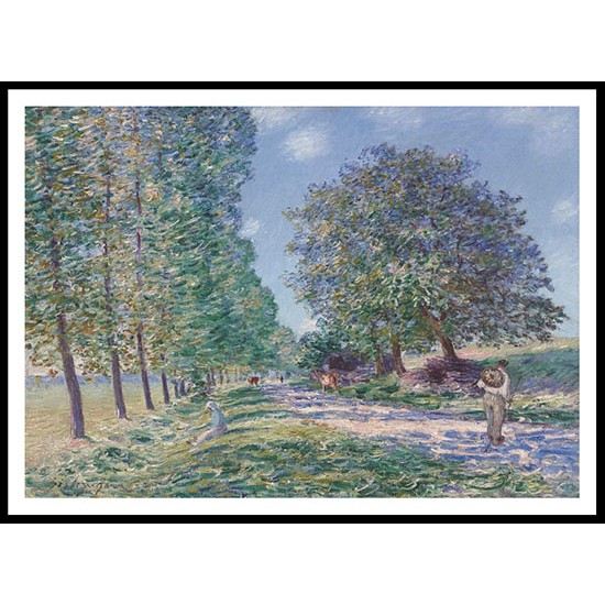 Lane of Poplars on the Banks of the Loing 1890, A New Print Of an Alfred Sisley Painting