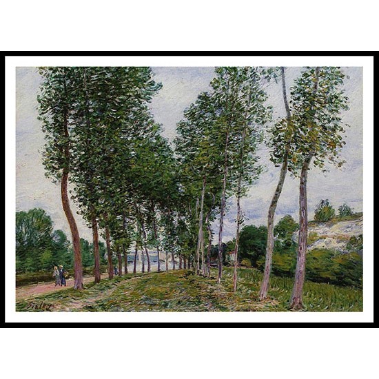 Lane of Poplars on the Banks of the Loing, A New Print Of an Alfred Sisley Painting