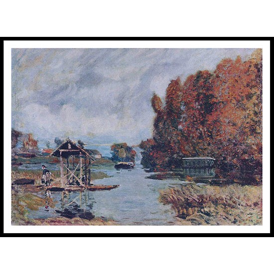 Laundry Houses at Bougival 1875, A New Print Of an Alfred Sisley Painting