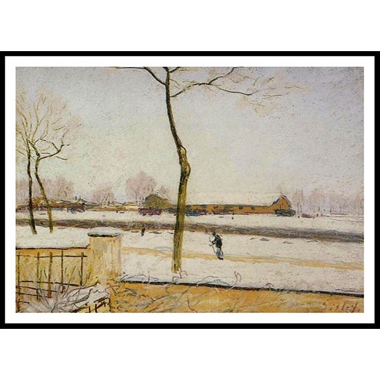 Snow Scene Moret Station, A New Print Of an Alfred Sisley Painting