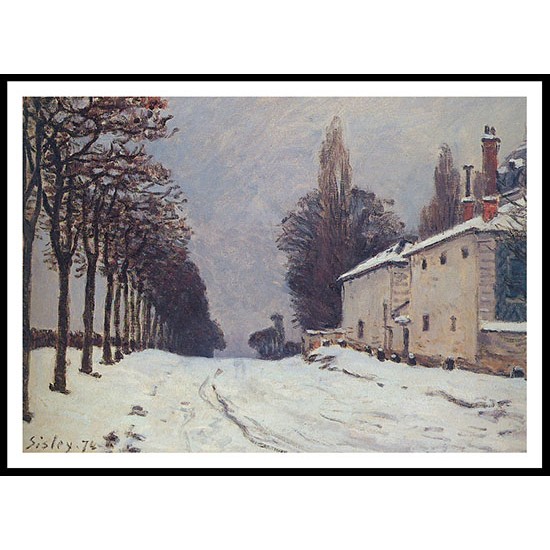 Snow on the Road Louveciennes 1874, A New Print Of an Alfred Sisley Painting