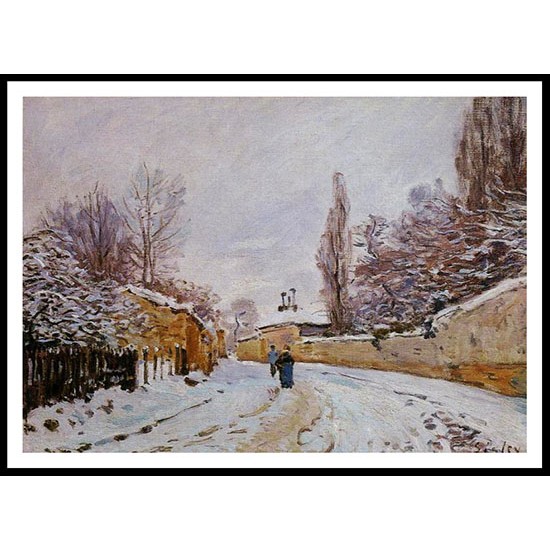 Snow on the Road Louveciennes, A New Print Of an Alfred Sisley Painting