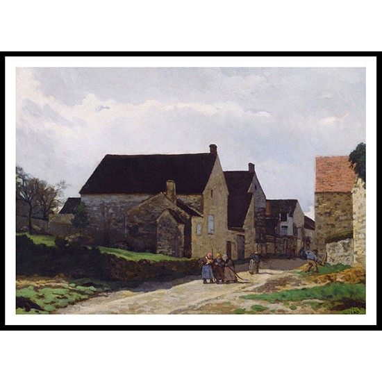 Street of Marlotte also known Women Going to the Woods 1866, A New Print Of an Alfred Sisley Painting