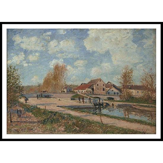 The Bourgogne Lock at Moret 1882, A New Print Of an Alfred Sisley Painting