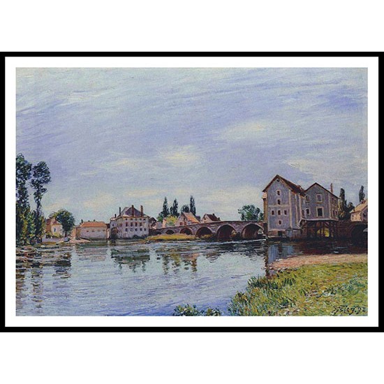 The Bridge of Moret Loing Flowing 1892, A New Print Of an Alfred Sisley Painting