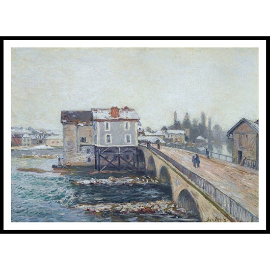 The Bridge of Moret Winters Effect 1890, A New Print Of an Alfred Sisley Painting