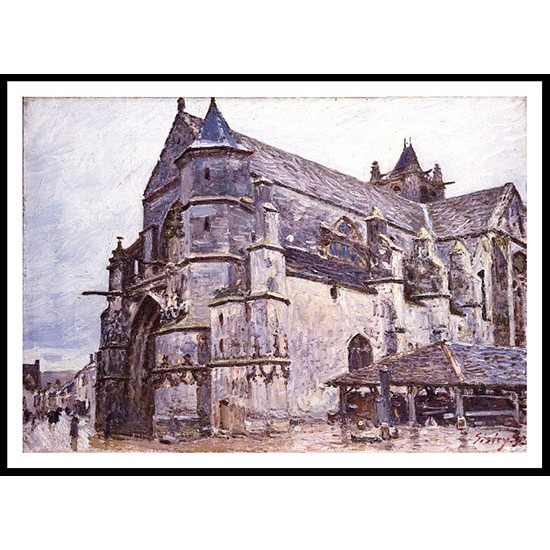 The Church at Moret sur Loing. Rainy Morning Weather 1893, A New Print Of an Alfred Sisley Painting