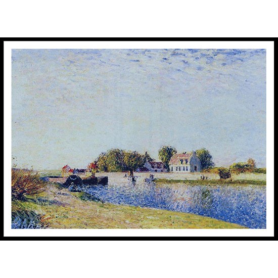 The Dam on the Loing Barges 1885, A New Print Of an Alfred Sisley Painting