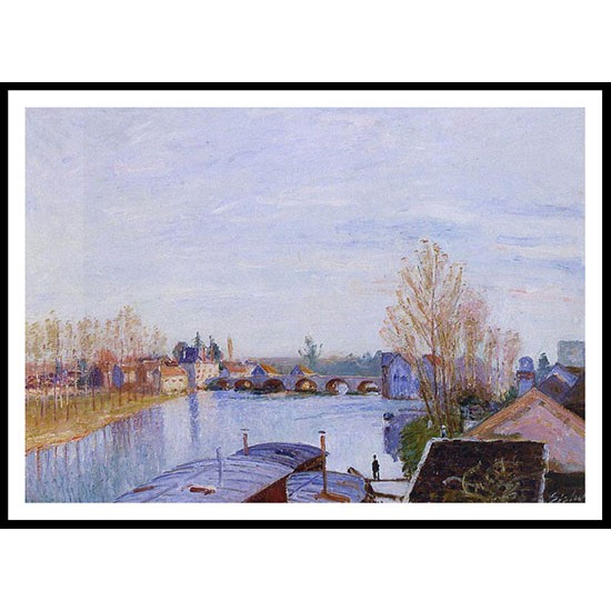 The Loing at Moret the Laundry Boat, A New Print Of an Alfred Sisley Painting