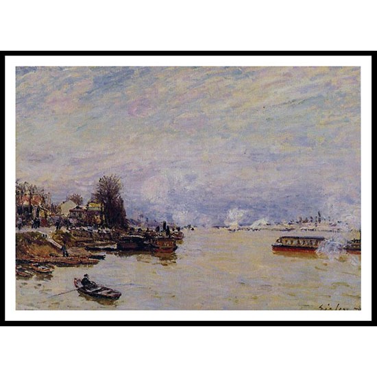 The Seine View from the Quay de Pont du Jour, A New Print Of an Alfred Sisley Painting