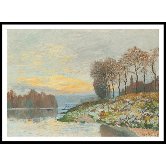 The Seine at Bougival Frosty Morning 1874, A New Print Of an Alfred Sisley Painting