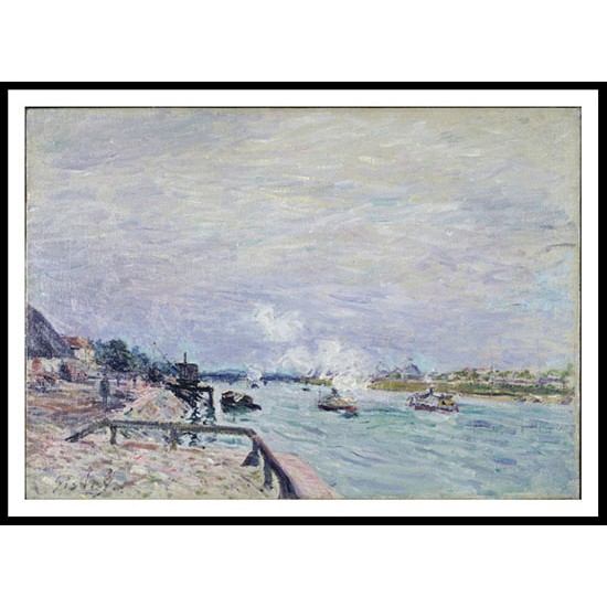 The Seine at Grenelle Rainy Weather 1878, A New Print Of an Alfred Sisley Painting