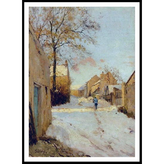 The Village Street in Winter, A New Print Of an Alfred Sisley Painting