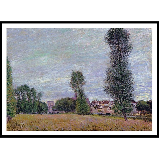 The Village of Moret Seen from the Fields, A New Print Of an Alfred Sisley Painting