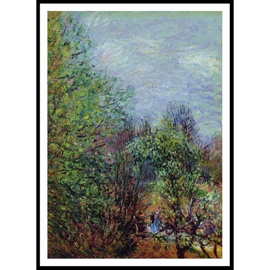 Two Women Walking along the Riverbank, A New Print Of an Alfred Sisley Painting