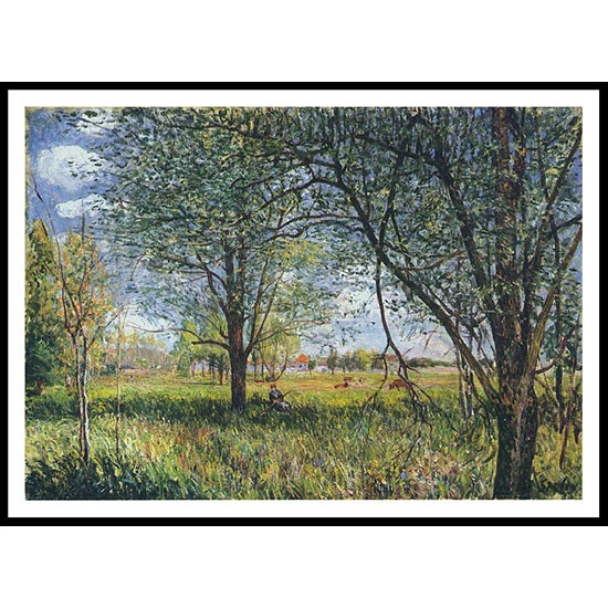 Willows in a Field Afternoon, A New Print Of an Alfred Sisley Painting