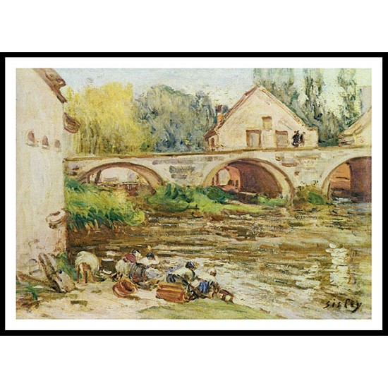 Women Laudering near Moret, A New Print Of an Alfred Sisley Painting