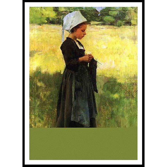 Breton Girl 1884, A New Print Of A Willard Leroy Metcalf