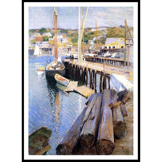 Fish Wharves  Gloucester 1896, A New Print Of A Willard Leroy Metcalf